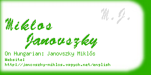 miklos janovszky business card
