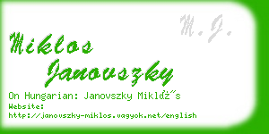 miklos janovszky business card